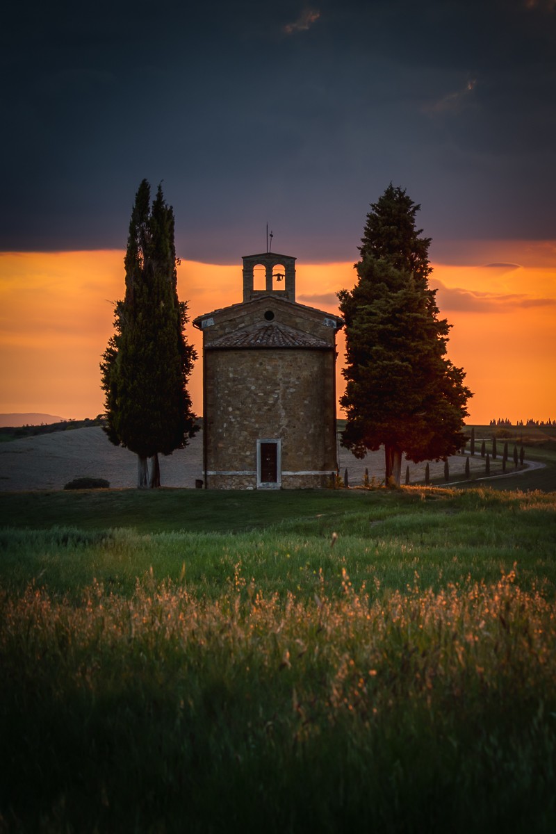 the Photographer at Sunset in Tuscany